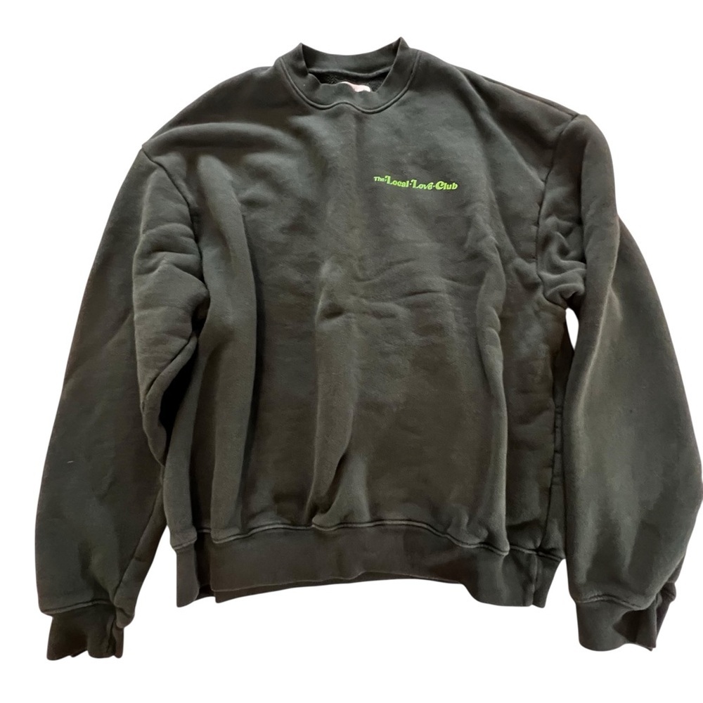 The Local Love Club Aura Crewneck Sweatshirt Green pullover Graphic Small - Picture 5 of 12